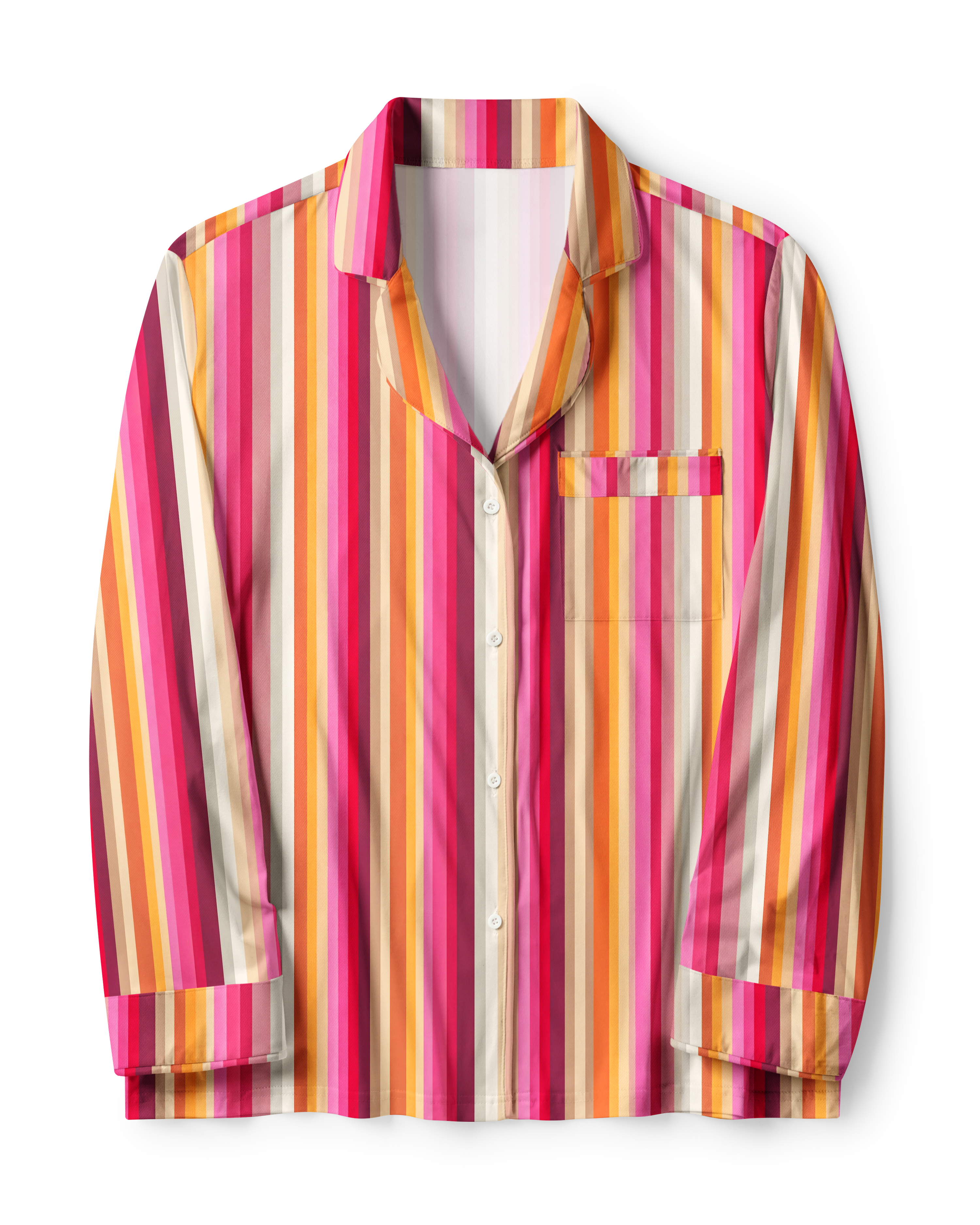 TheRetroTee Retro Sunset Stripe Vintage Pajama Set
